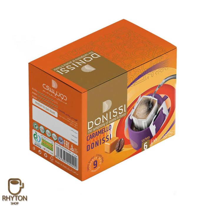 قیمت قهوه دمی چکه ای Caramello دونیسی بسته 6 عددی
