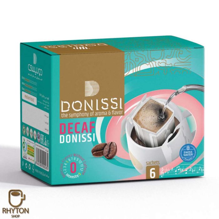 خرید قهوه دمی چکه ای Decaf دونیسی بسته 6 عددی