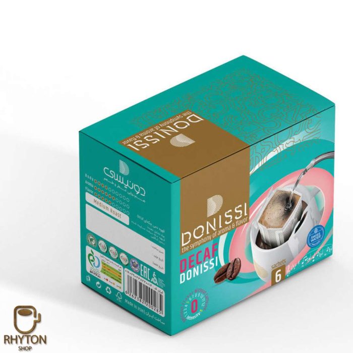 قیمت قهوه دمی چکه ای Decaf دونیسی بسته 6 عددی